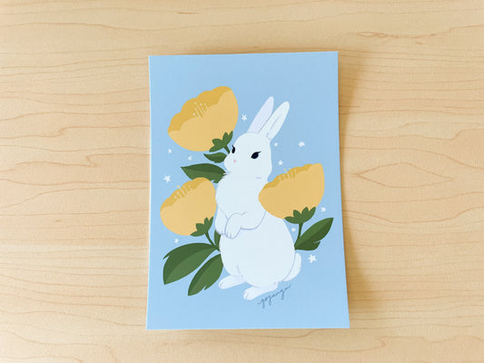 Spring Bunny Mini Print / Postcard