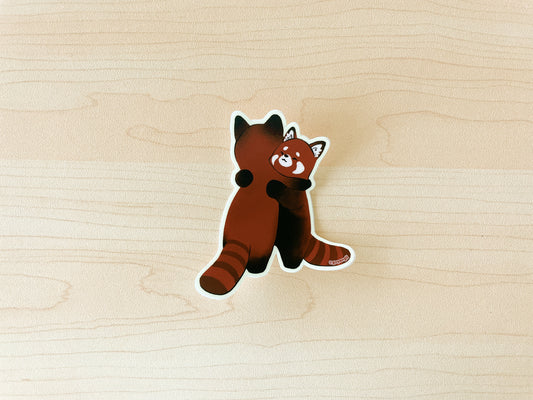 Hugging Red Pandas Waterproof Vinyl Sticker