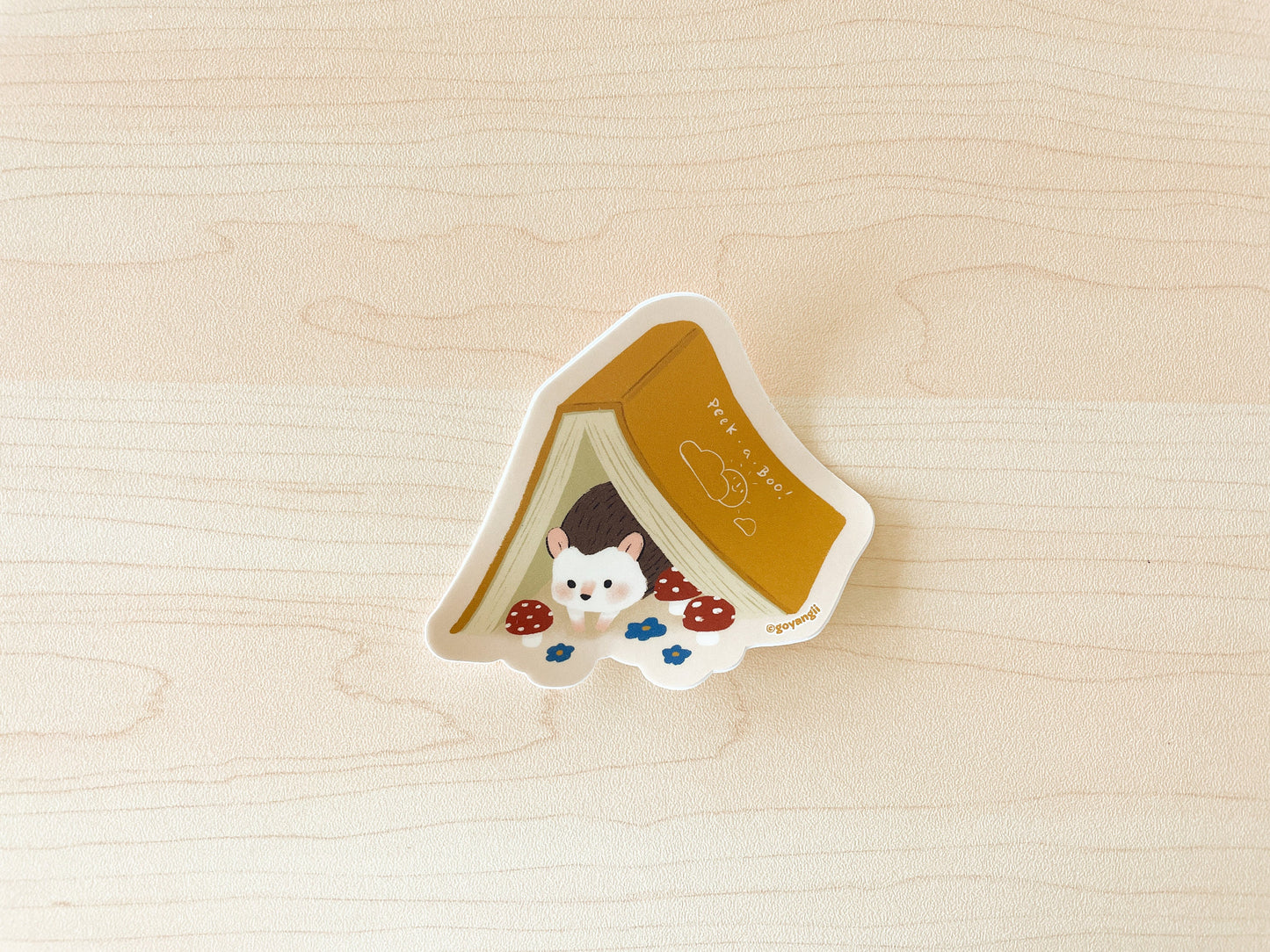 Hedgehog Book Waterproof Vinyl Sticker