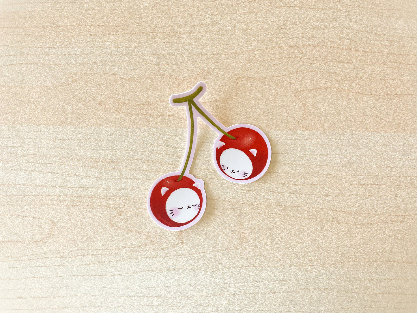 Cherry Cats Waterproof Vinyl Sticker