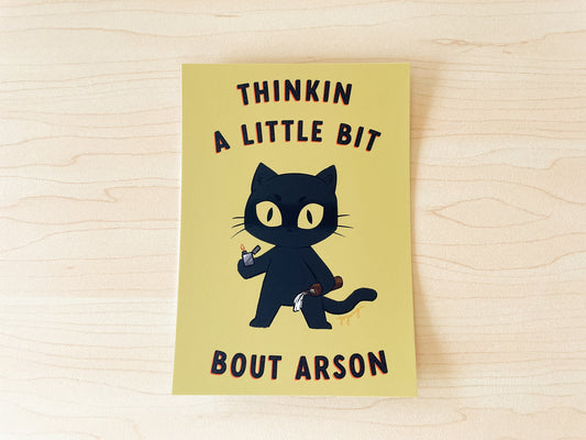 Arson Cat Mini Print / Postcard