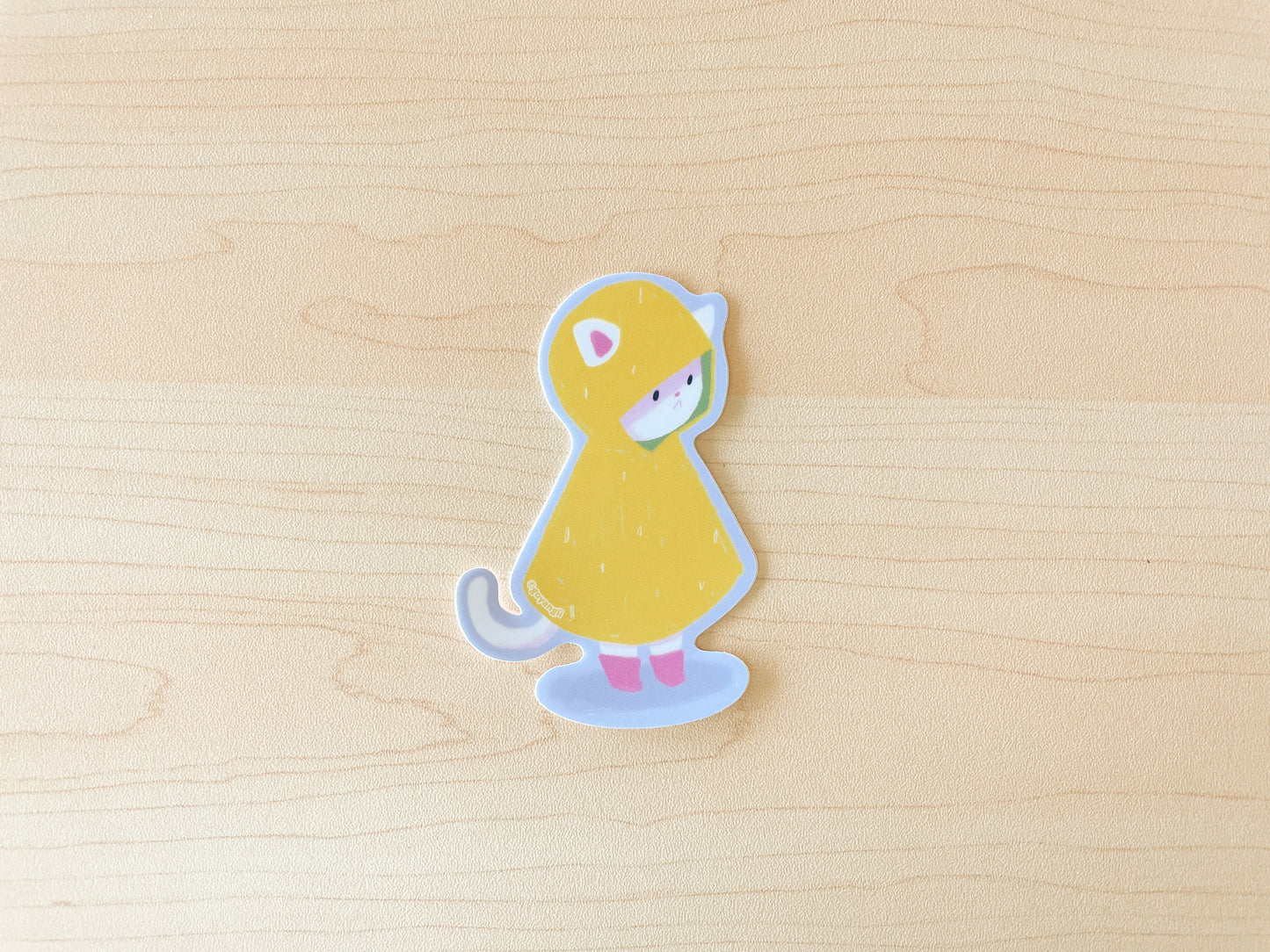 Rainy Cat Waterproof Vinyl Sticker