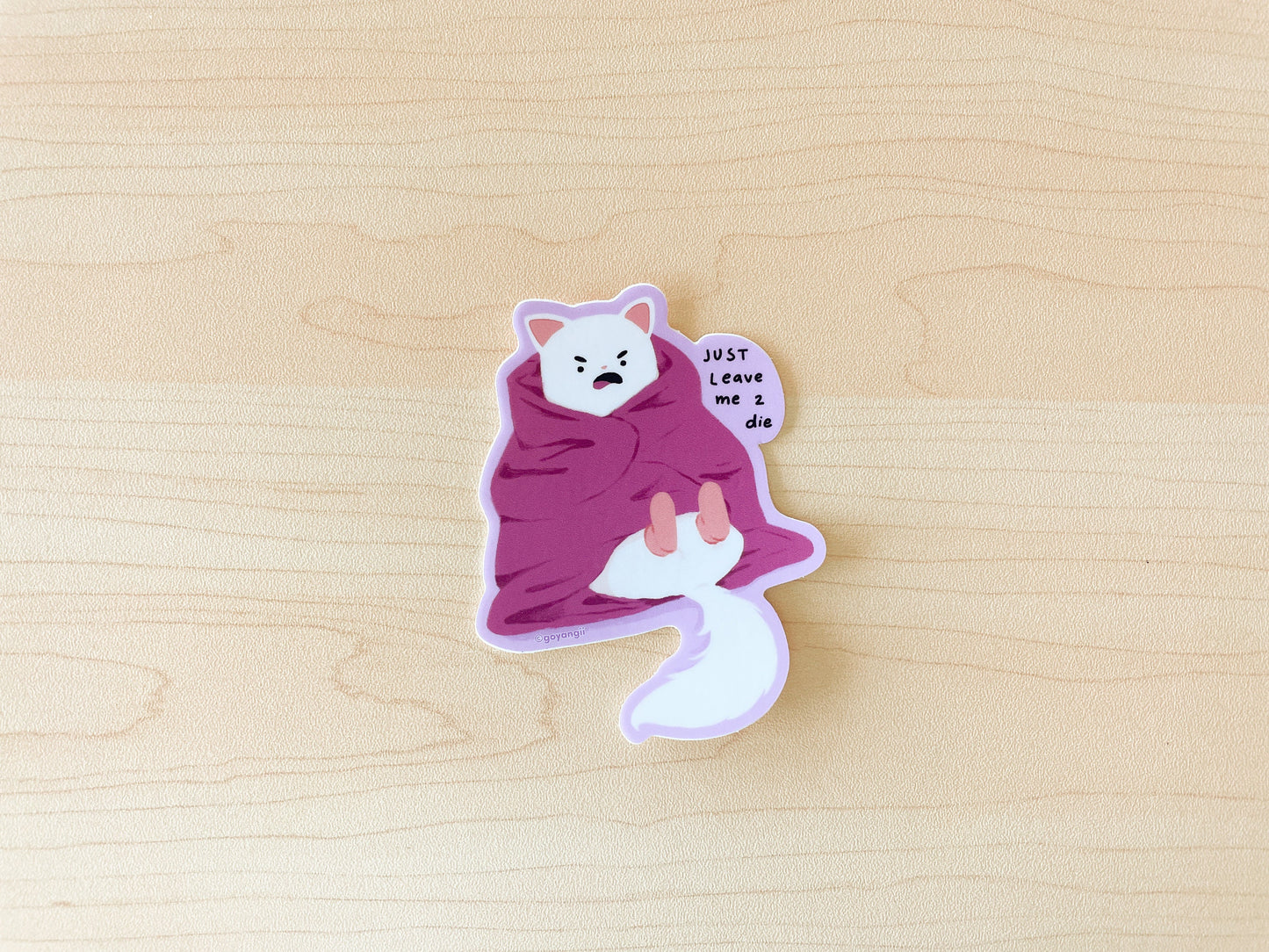 Blanket Cat Waterproof Vinyl Sticker
