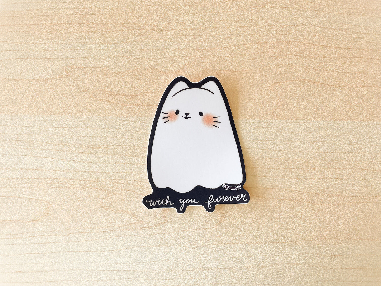 Ghost Cat Waterproof Vinyl Sticker