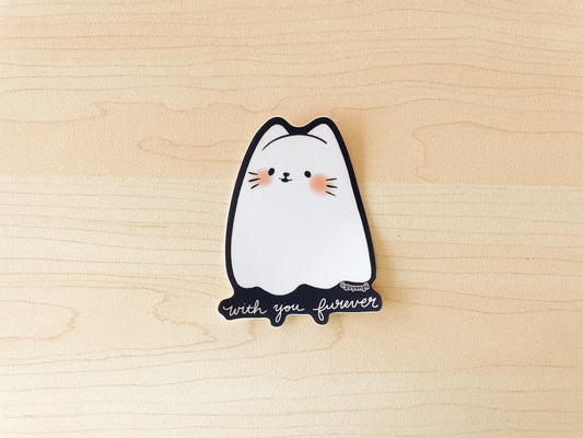 Ghost Cat Waterproof Vinyl Sticker