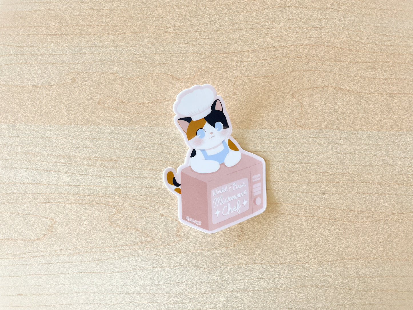 Microwave Cat Waterproof Vinyl Sticker