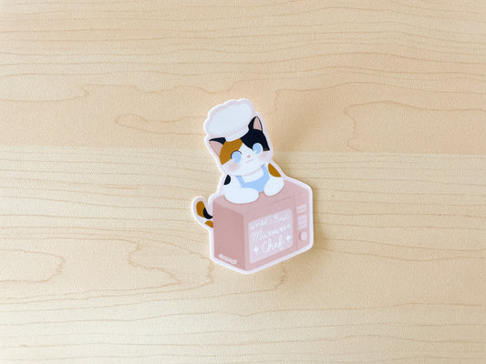 Microwave Cat Waterproof Vinyl Sticker