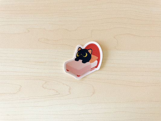 Stay in Bed Cat Waterproof Vinyl Sticker