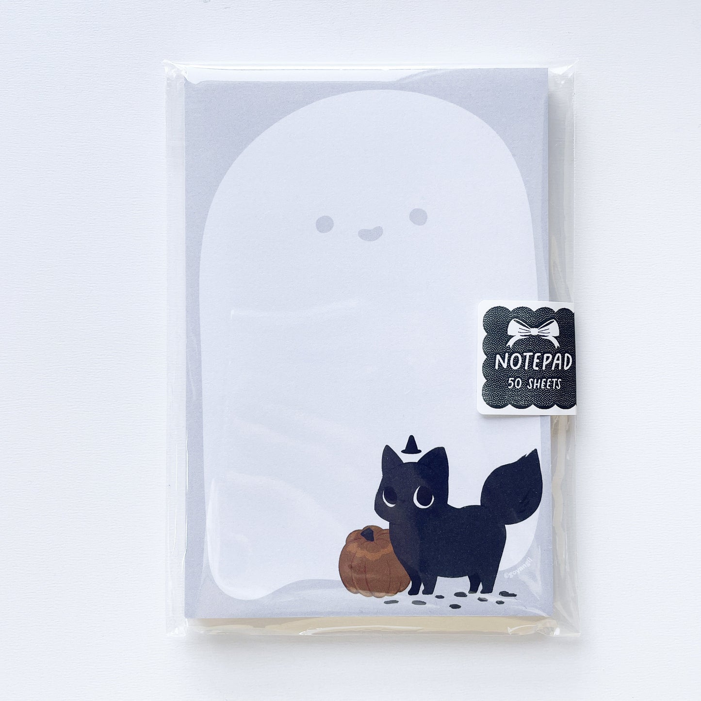 Witch Cat with Ghost Friend Notepad - Memo Pad