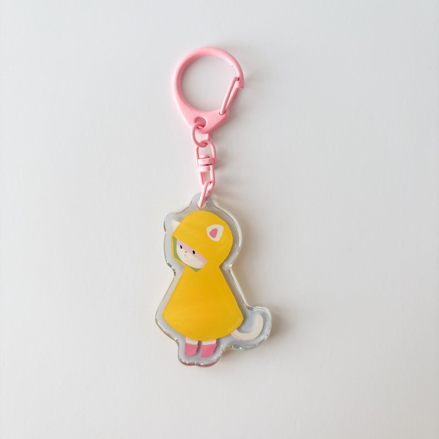 Rainy Cat Glitter Acrylic Keychain