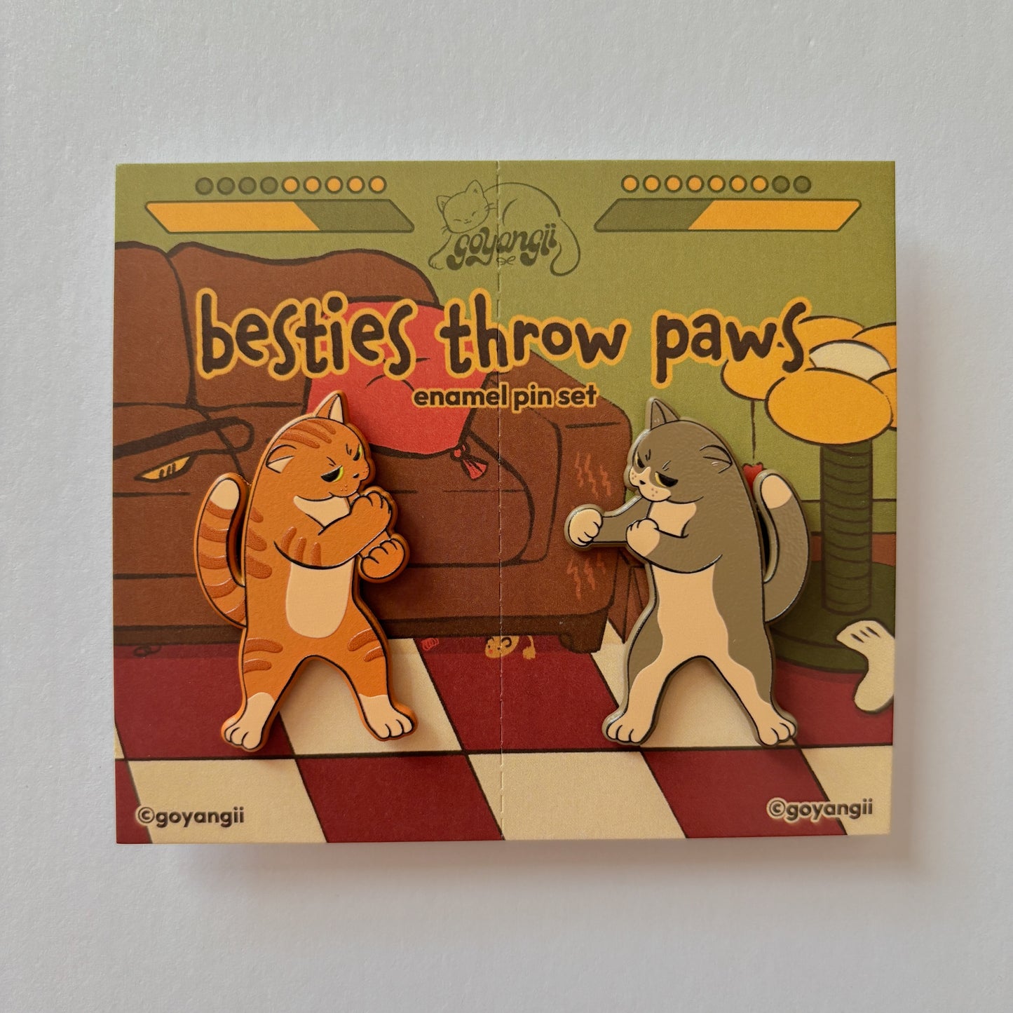 Besties Throw Paws Enamel Pin Set