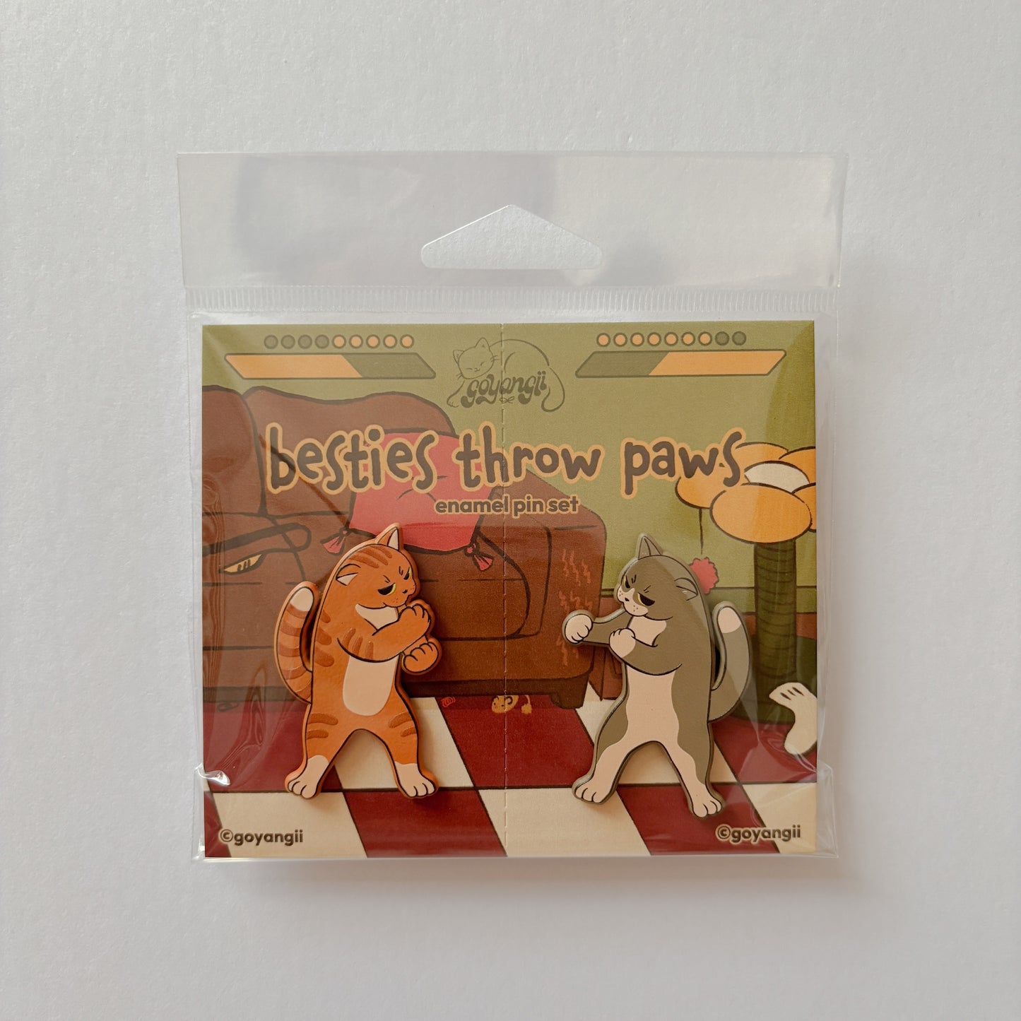 Besties Throw Paws Enamel Pin Set
