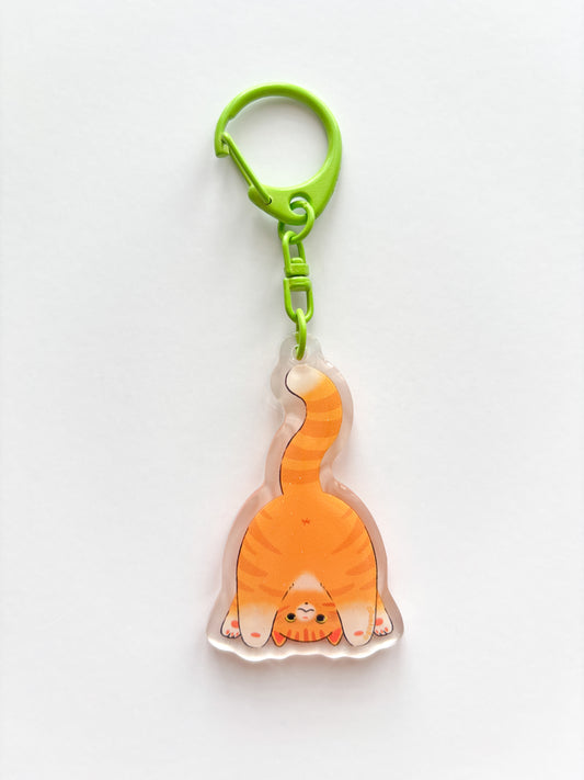Peekaboo Cat Glitter Acrylic Keychain