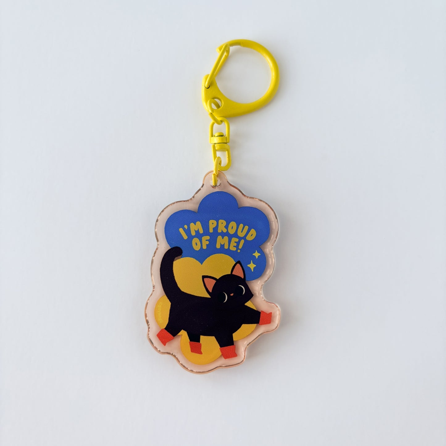 Proud of Me Glitter Acrylic Keychain