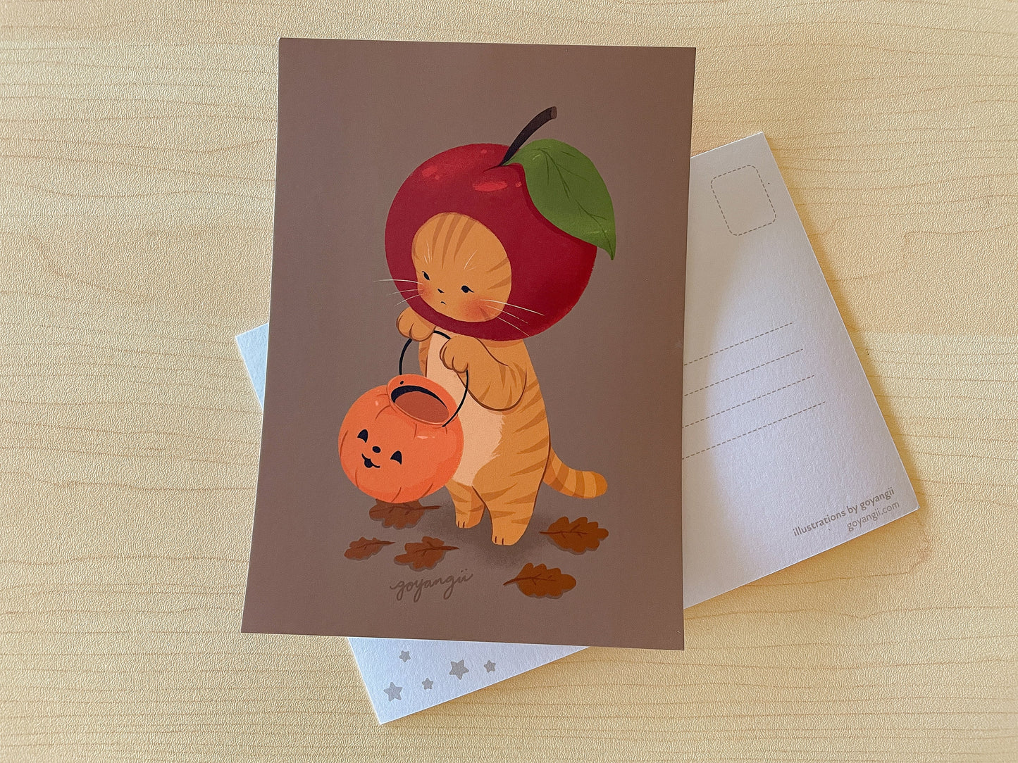 Apple Cat Mini Print / Postcard