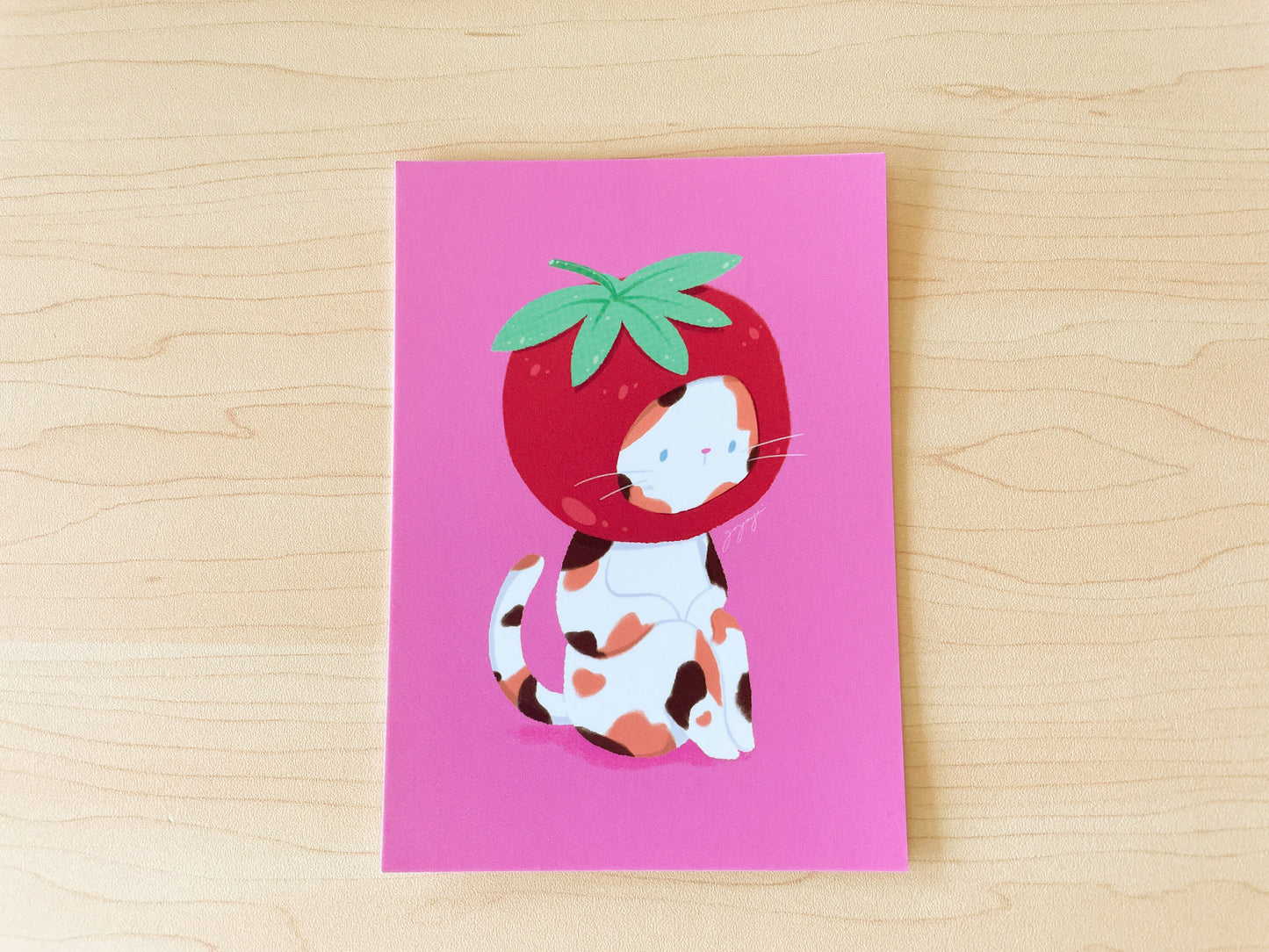 Tomato Cat Mini Print / Postcard