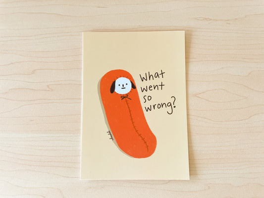 Sleeping Bag Dog Mini Print / Postcard