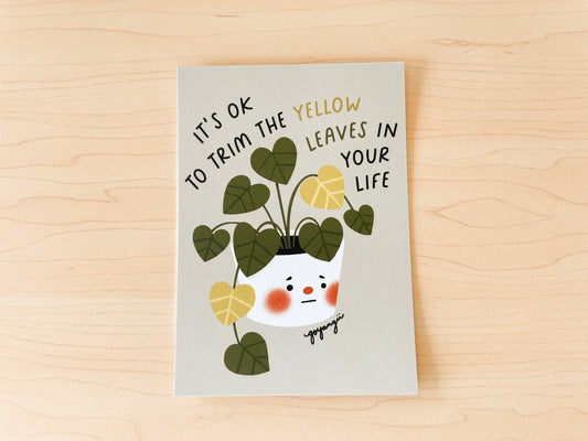 Yellow Leaves Mini Print / Postcard