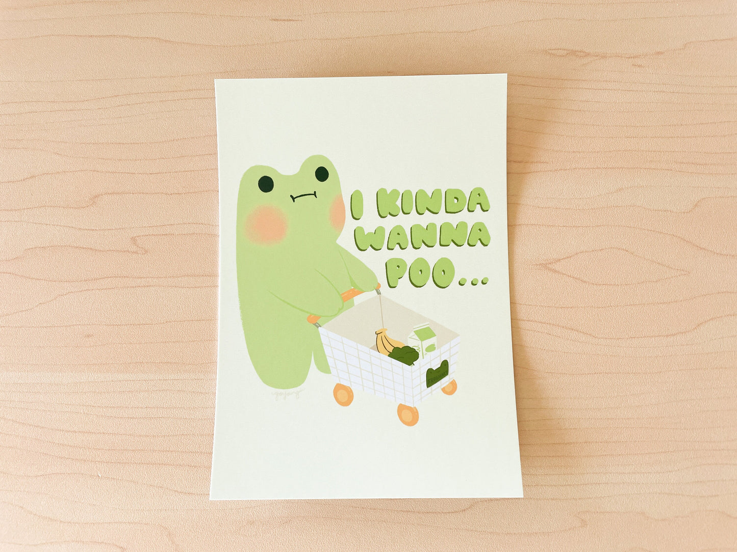 Poo Frog Mini Print / Postcard