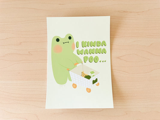 Poo Frog Mini Print / Postcard