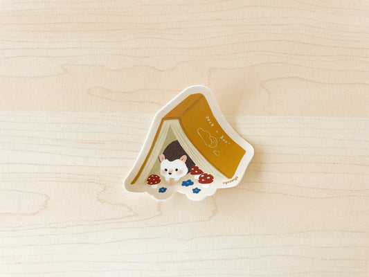 Hedgehog Book Waterproof Vinyl Sticker