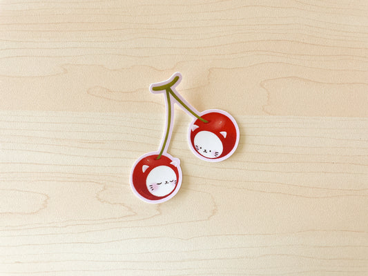Cherry Cats Waterproof Vinyl Sticker