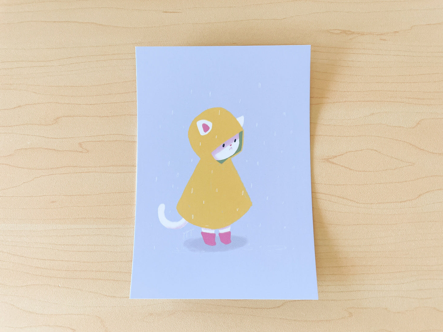 Rainy Cat Mini Print / Postcard