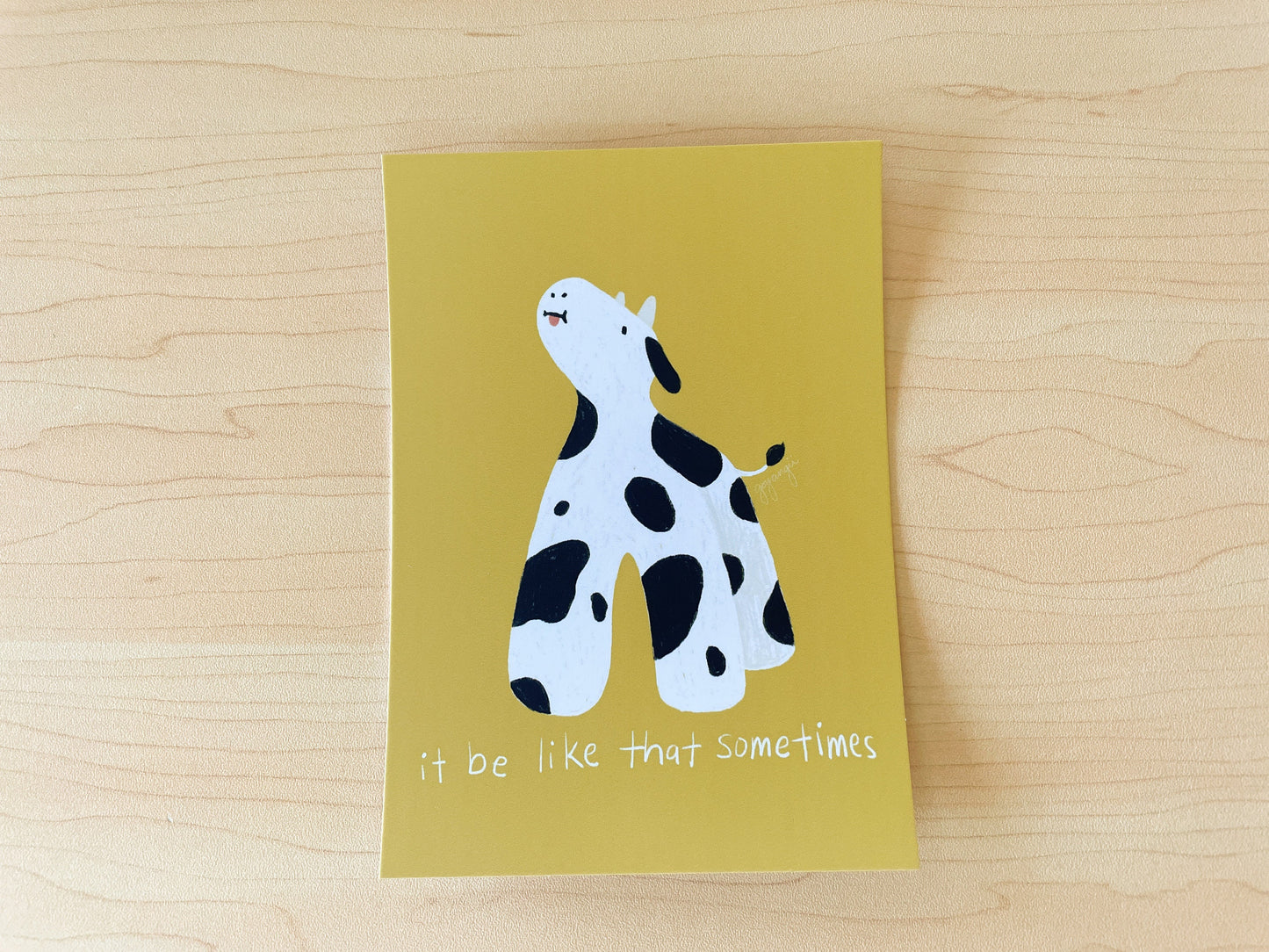 Cow Dog Mini Print / Postcard