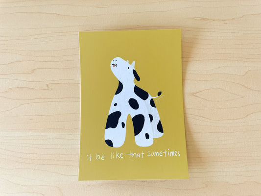 Cow Dog Mini Print / Postcard