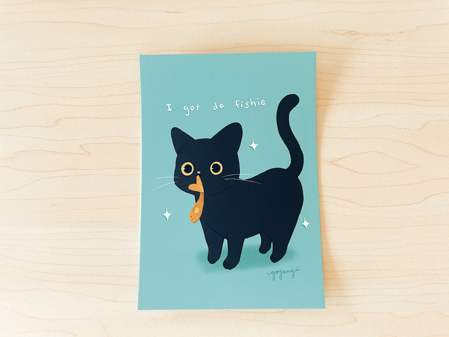 Fishie Kittie Mini Print / Postcard