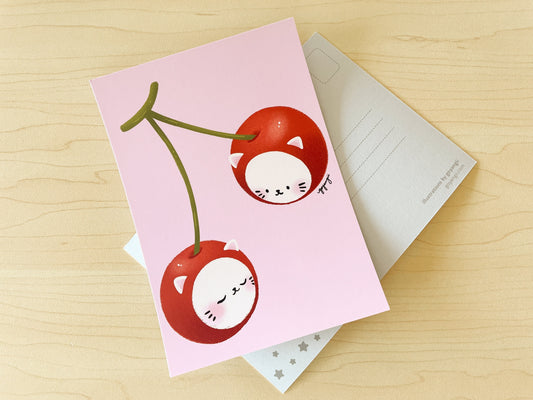 Cherry Cats Mini Print / Postcard