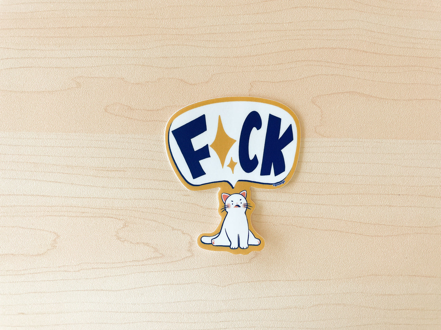 Smol Cat Big Fck Waterproof Vinyl Sticker