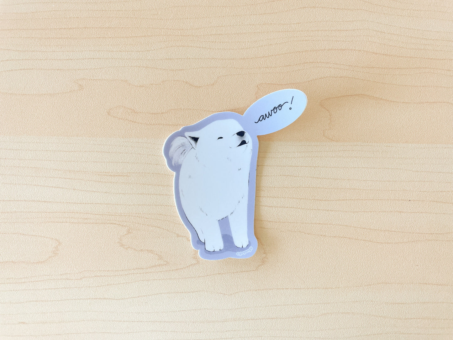 Smol Awoo Samoyed Waterproof Vinyl Sticker