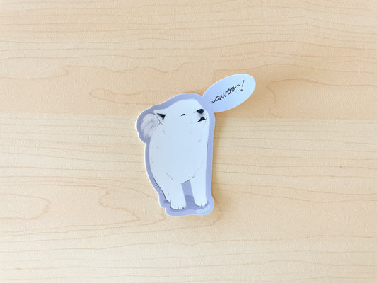 Smol Awoo Samoyed Waterproof Vinyl Sticker