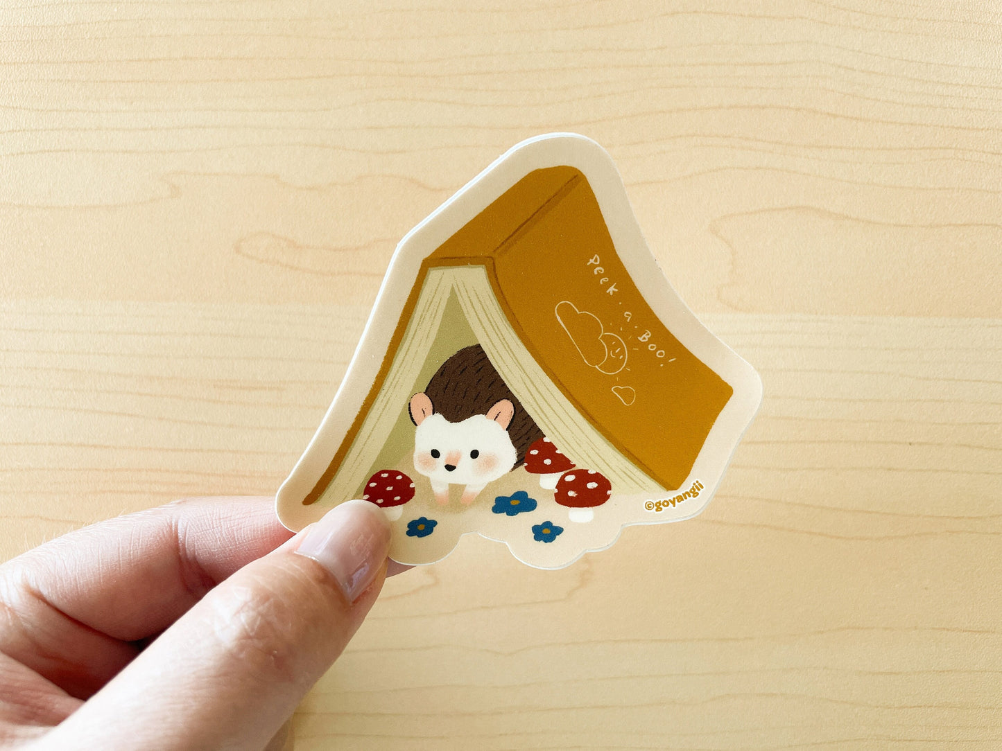 Hedgehog Book Waterproof Vinyl Sticker