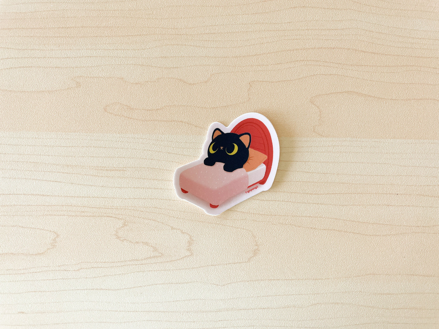 Stay in Bed Cat Waterproof Vinyl Sticker