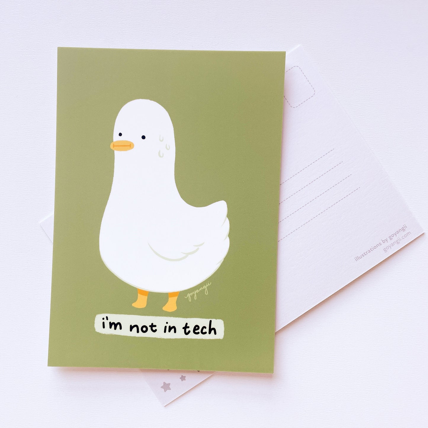 Not in Tech Duck Mini Print / Postcard
