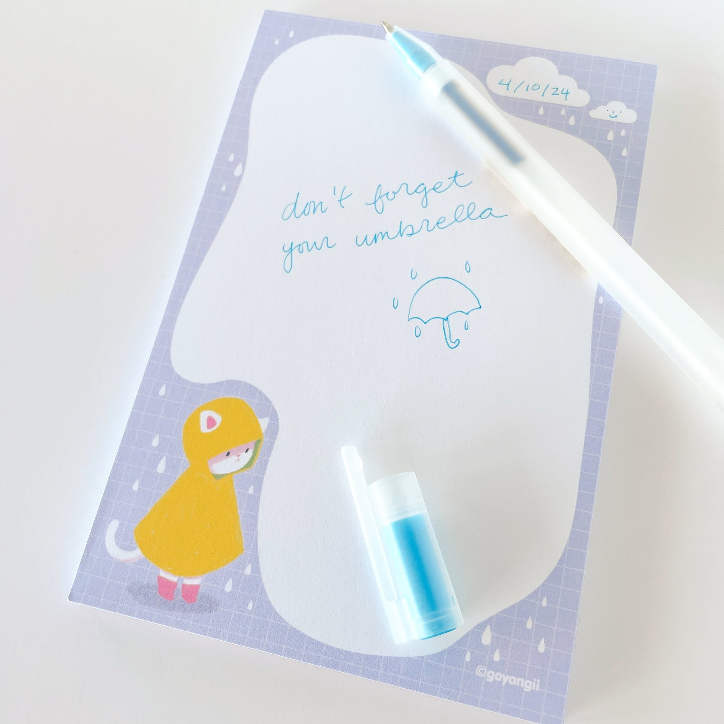 Rainy Cat Notepad - Memo Pad
