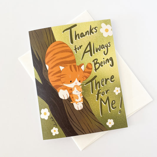Tree Cat Thank You Card Greeting Card
