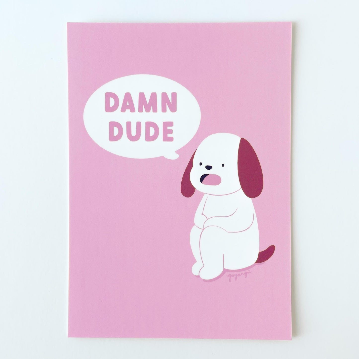 Damn Dude Dog Mini Print / Postcard