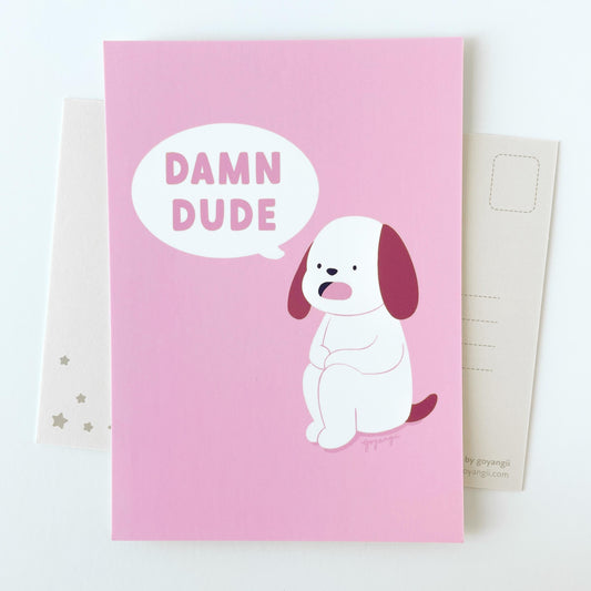 Damn Dude Dog Mini Print / Postcard