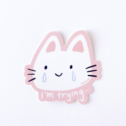 I'm Trying Cat Waterproof Vinyl Sticker