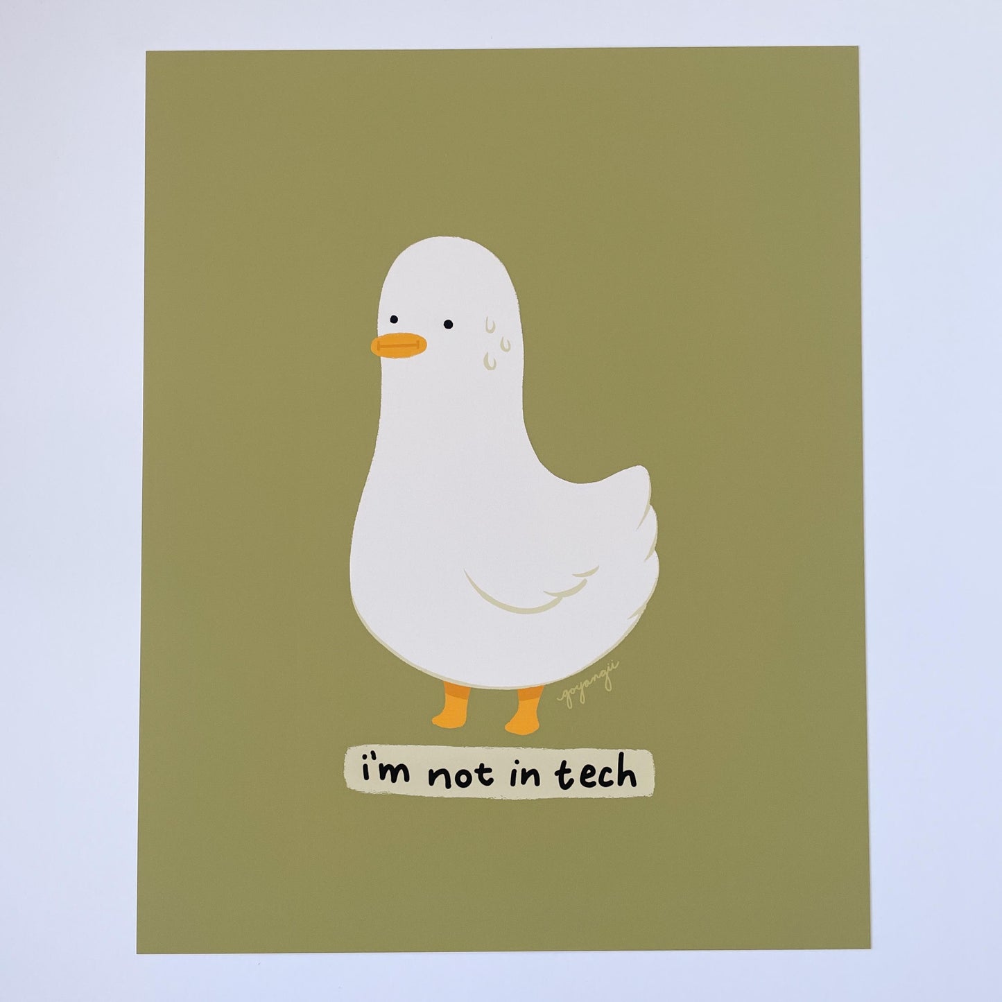 Not in Tech Duck 8" x 10" Art Print