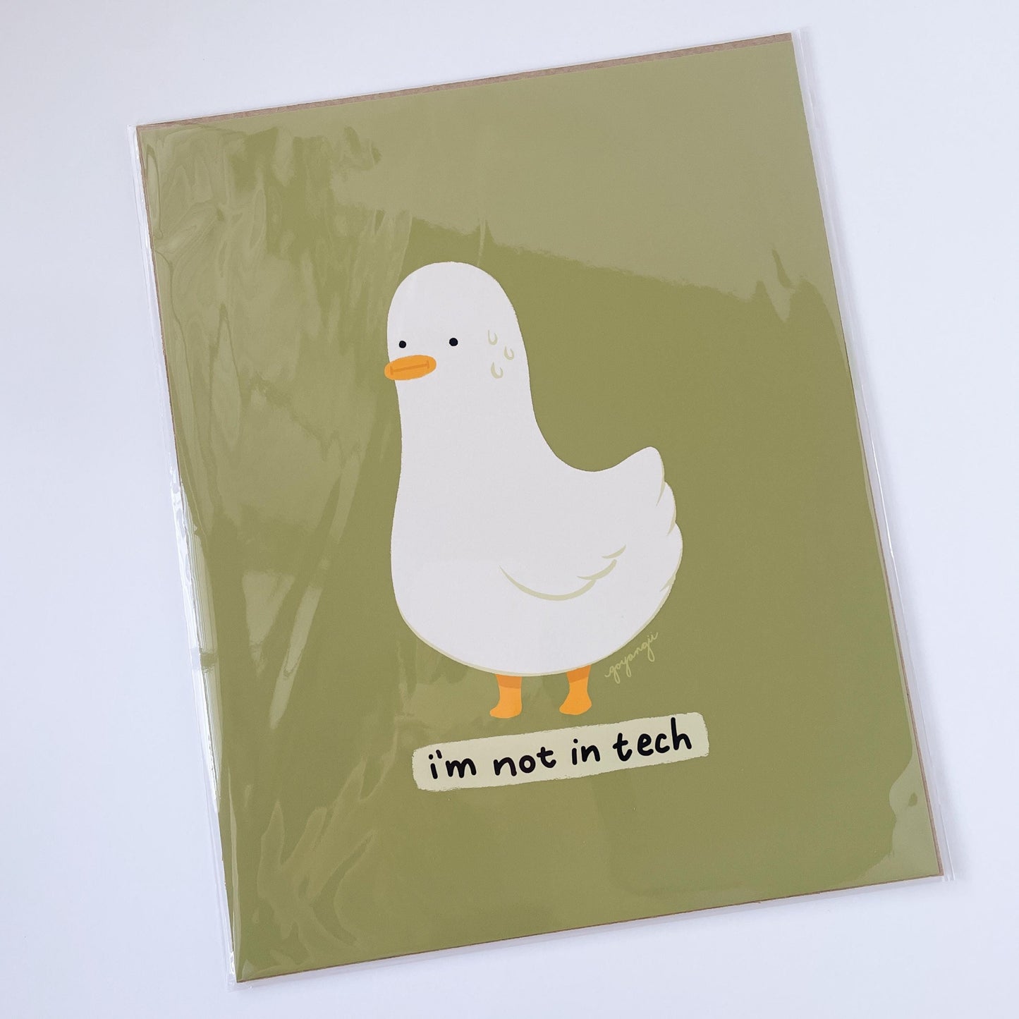 Not in Tech Duck 8" x 10" Art Print