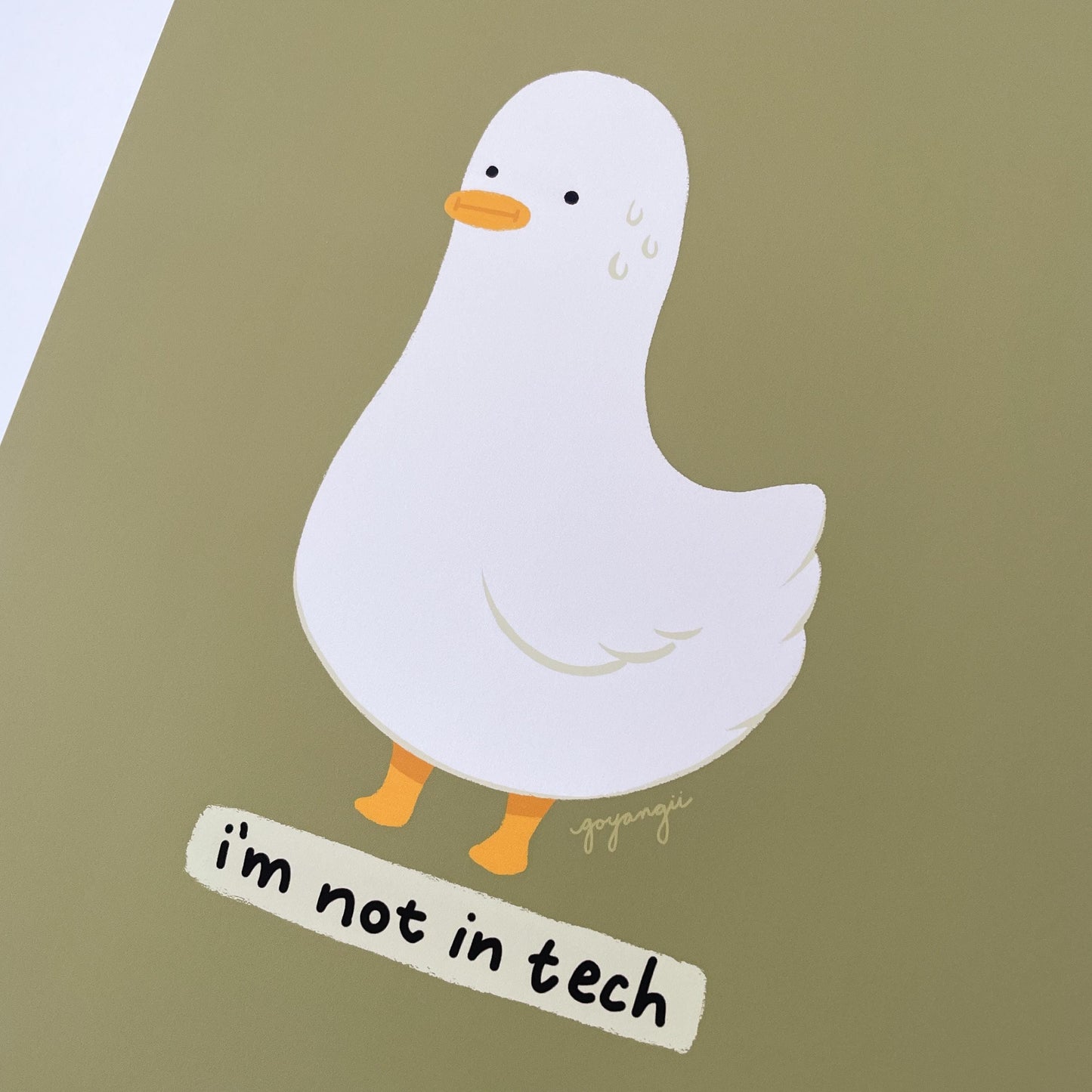 Not in Tech Duck 8" x 10" Art Print