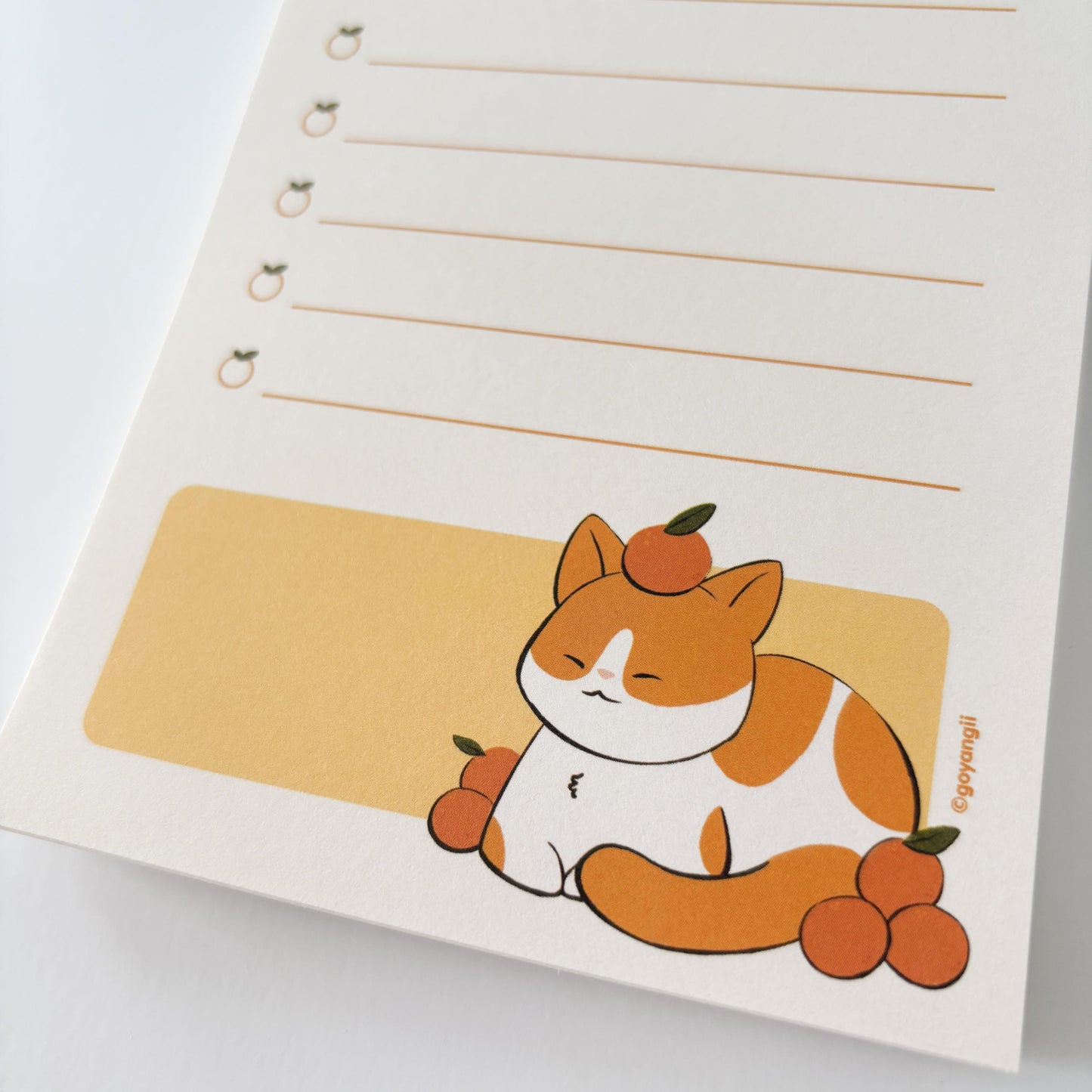 Orange Cat Notepad - Memo Pad
