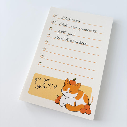 Orange Cat Notepad - Memo Pad