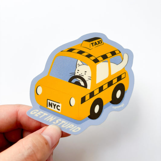 Cat Taxi Waterproof Vinyl Sticker