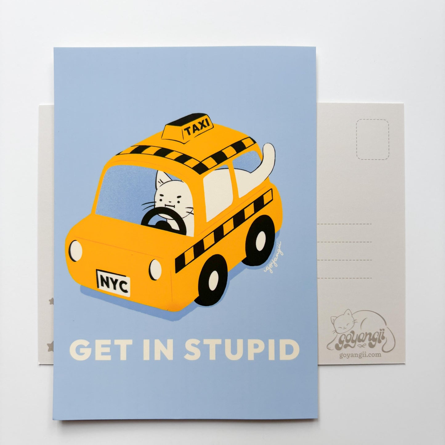 Cat Taxi Mini Print / Postcard