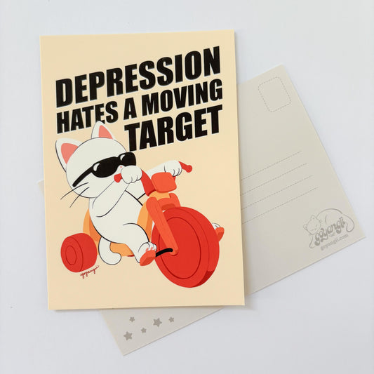 Depression Cat Mini Print / Postcard